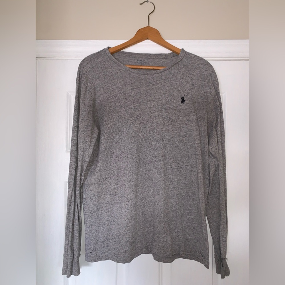 Polo Ralph Lauren Simple Grey Long Sleeve Shirt - Men’s Large